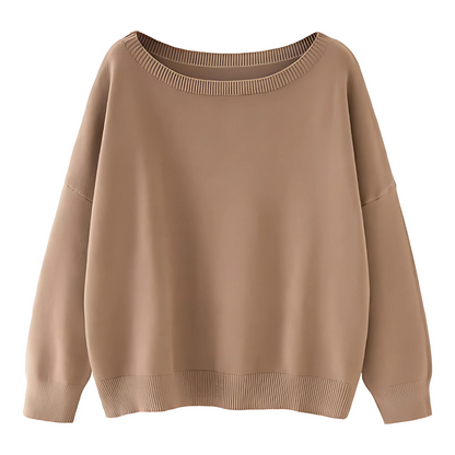 Scoop Neck Knitted Sweater