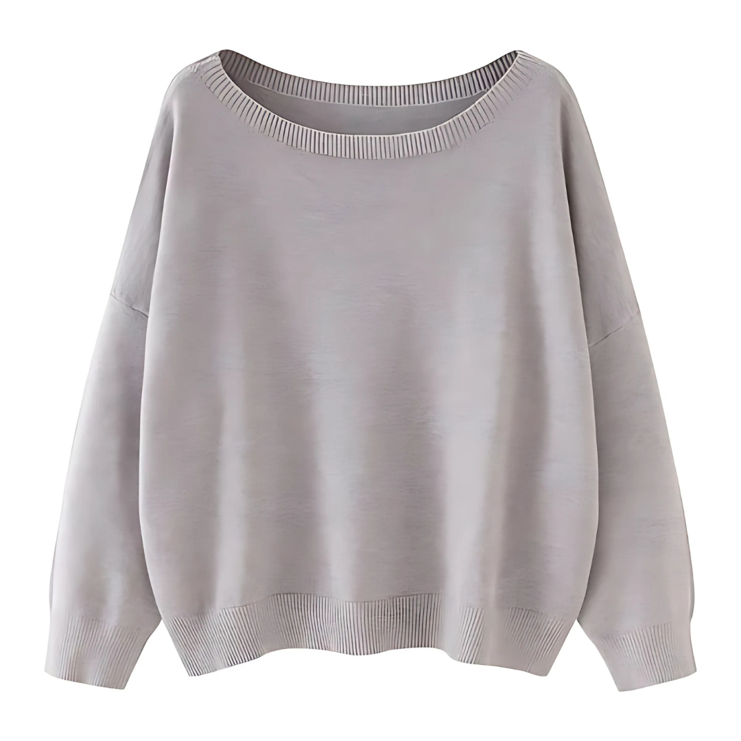 Scoop Neck Knitted Sweater